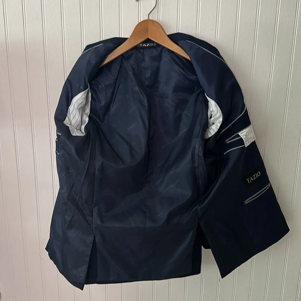 Tazio Navy Blue Jacket Blazer and Vest Like New sz 14